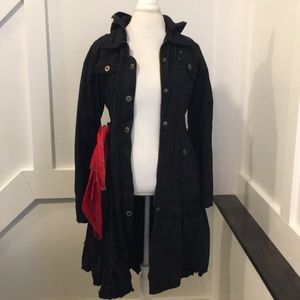 Another Black Cotton Skirted Coat
